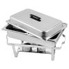 9L*2 Three Sets of Dishes 1*1/2 2*1/4 Stainless Steel Rectangular Buffet Stove