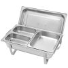 9L*2 Three Sets of Dishes 1*1/2 2*1/4 Stainless Steel Rectangular Buffet Stove