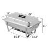 9L*2 Three Sets of Dishes 1*1/2 2*1/4 Stainless Steel Rectangular Buffet Stove