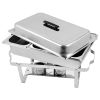 9L*2 Three Sets of Dishes 3*1/3 Stainless Steel Rectangular Buffet Stove