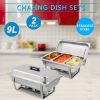 9L*2 Three Sets of Dishes 3*1/3 Stainless Steel Rectangular Buffet Stove