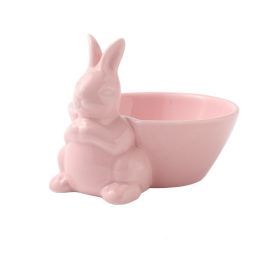 Cartoon Rabbit Souffle Ceramic Oven Dessert Salad Bowl (Color: )