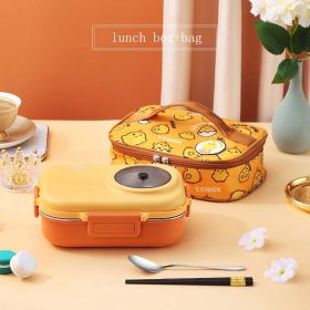 Office Worker Cartoon Insulation Box Stainless Steel Lunch Box (Option: )