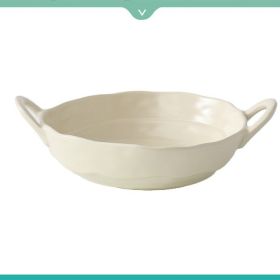 Nordic Ceramic Deformed Binaural Bowl Creative Home Irregularity (Option: )